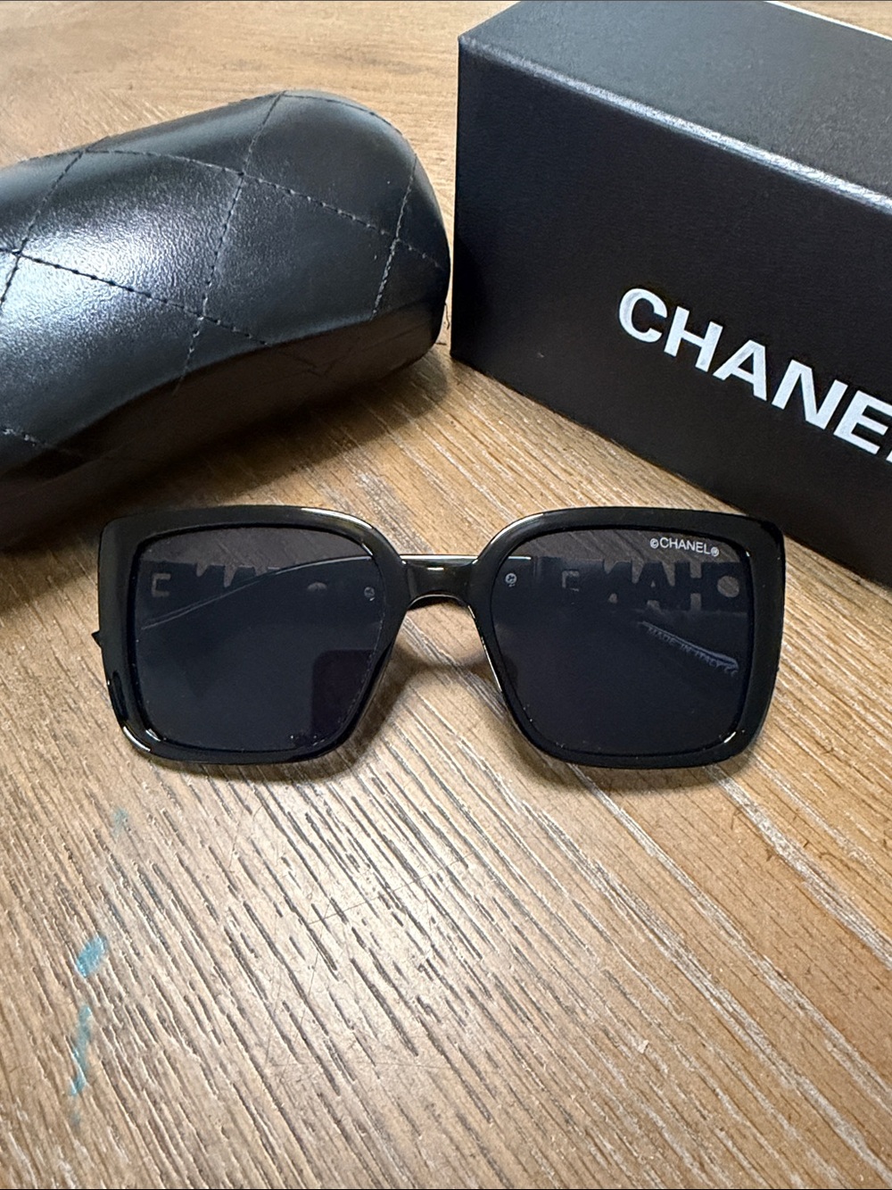 CHANEL Black Oversized Square Sunglasses - Picture 2 of 9